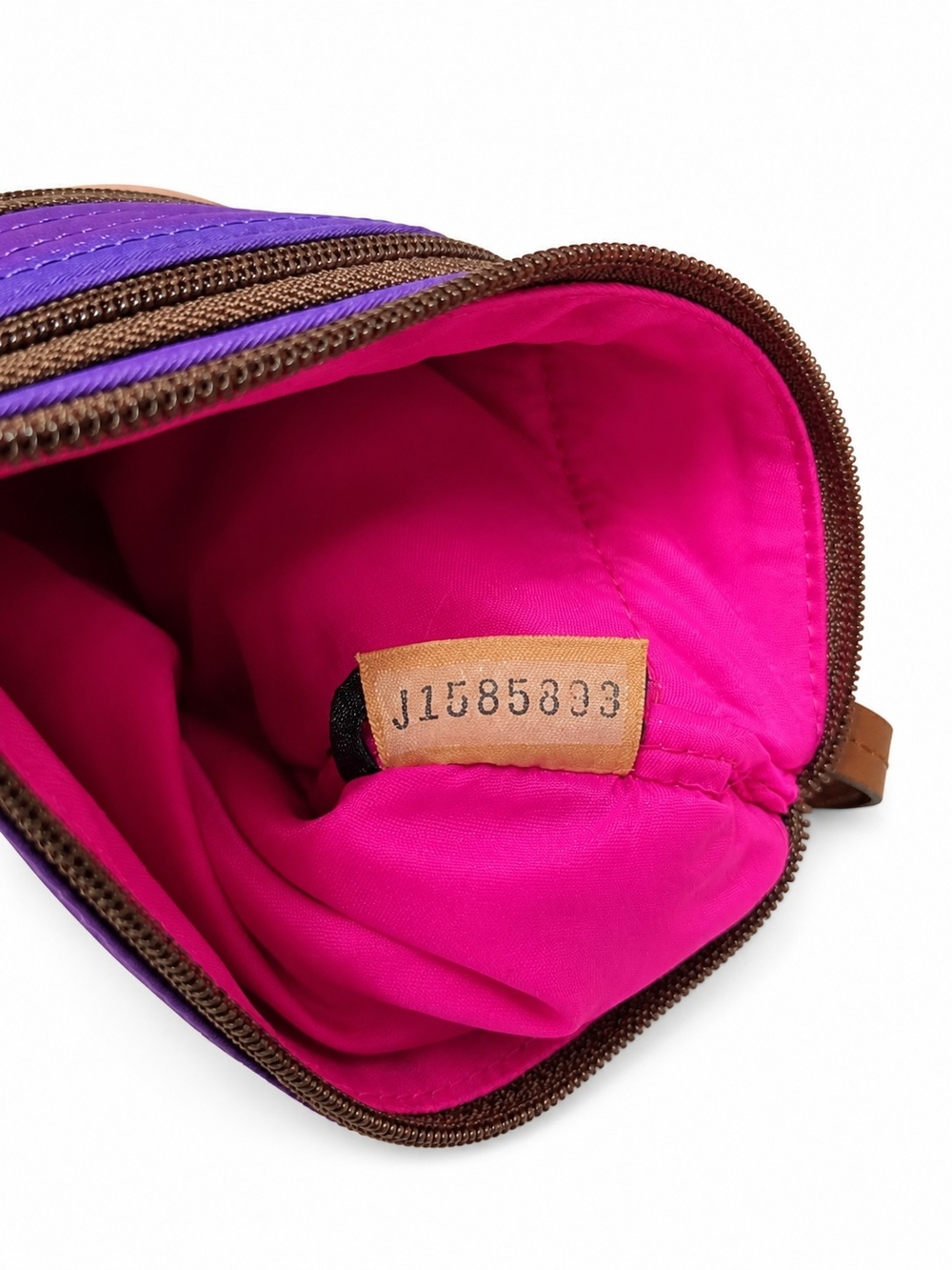 Dooney & Bourke Purple Crossbody with Tan Leather Strap # J158593 - Picture 6 of 8